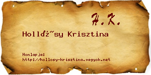Hollósy Krisztina névjegykártya